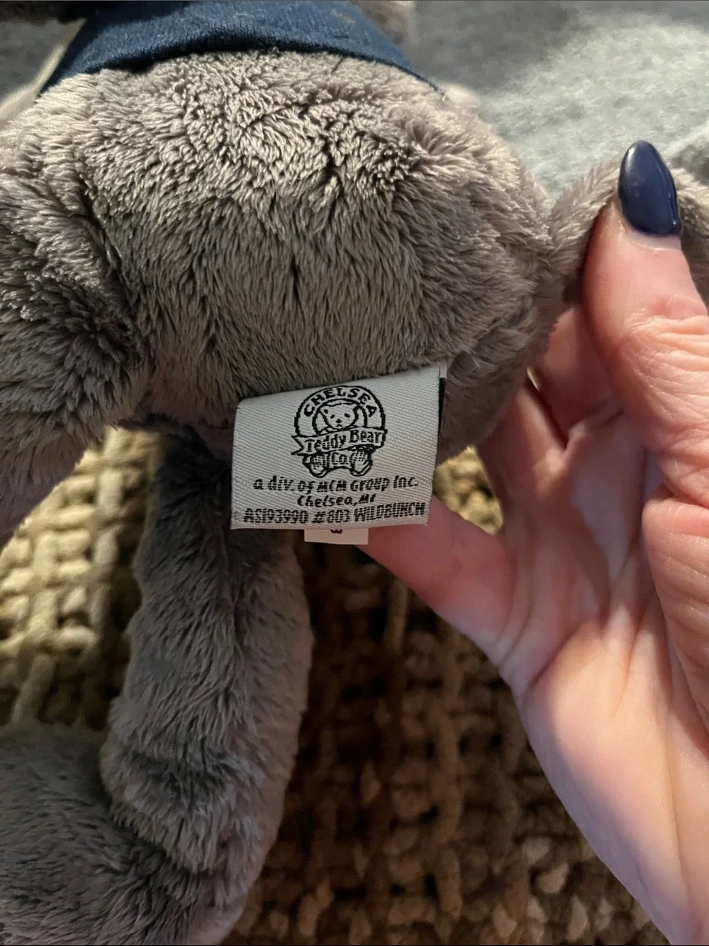 NWT I ♥ Cal Grey Plush Elephant with Navy T‑Shirt